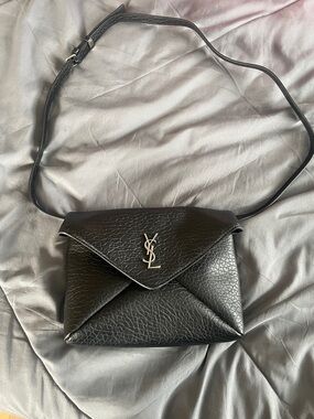 Black leather envelope bag